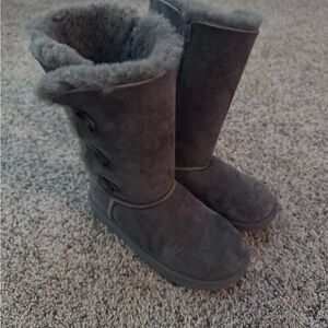 UGG Kids Gray Shearling Boots